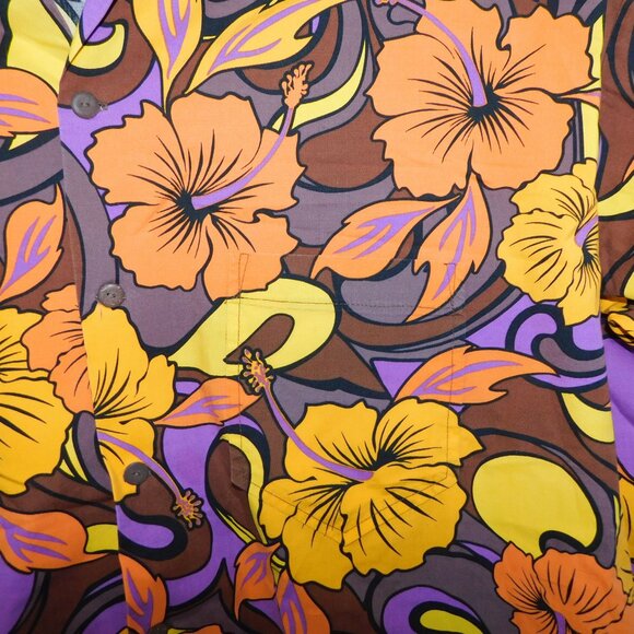VTG alohaland hallelujah hawaiian shirts Mens 6XT hybiscus Flowers Orange yellow - Picture 7 of 10
